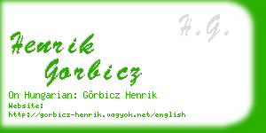 henrik gorbicz business card