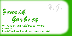 henrik gorbicz business card